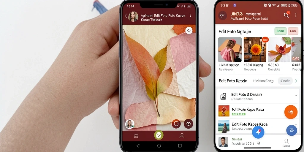 Tampilan antarmuka JIN33 dengan fitur edit foto kertas kaca yang kaya.