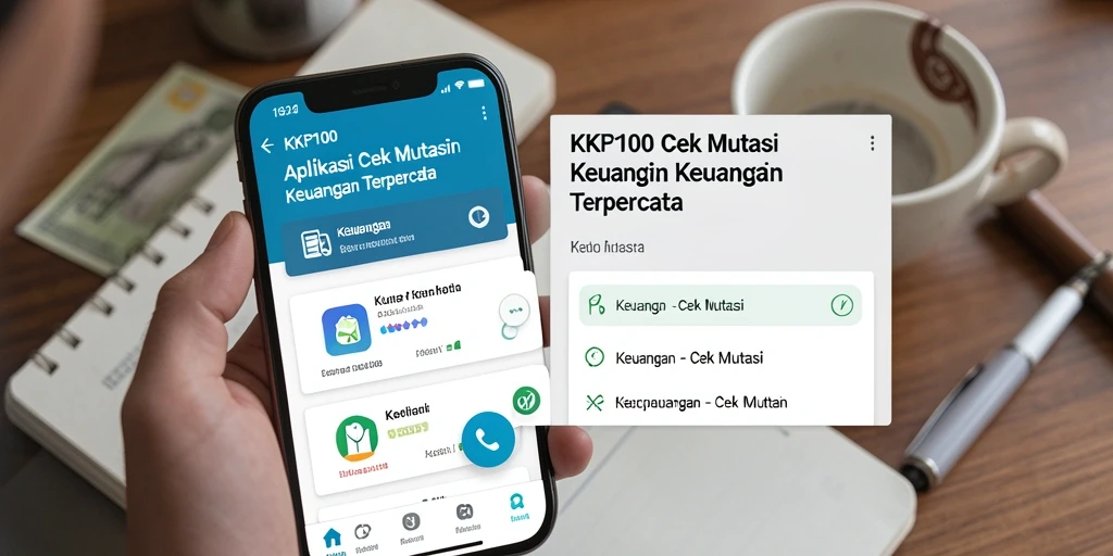 Tampilan antarmuka aplikasi KPK100 untuk Cek Mutasi keuangan.