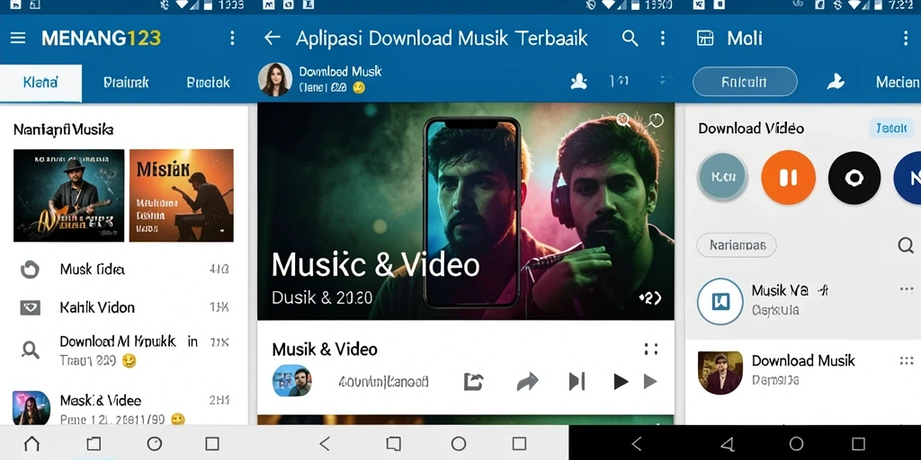 Antarmuka pengguna MENANG123 yang sederhana dan intuitif untuk Download Musik.