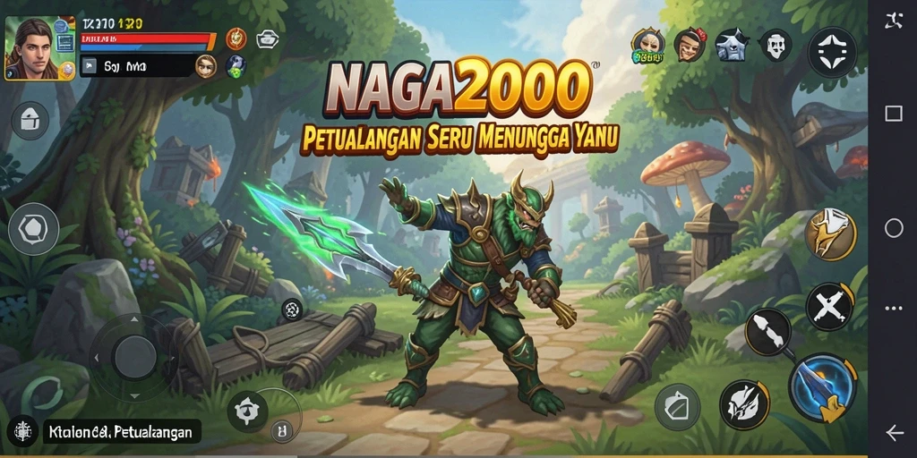 Antarmuka game Petualangan NAGA2000 dengan grafis detail yang mengagumkan.