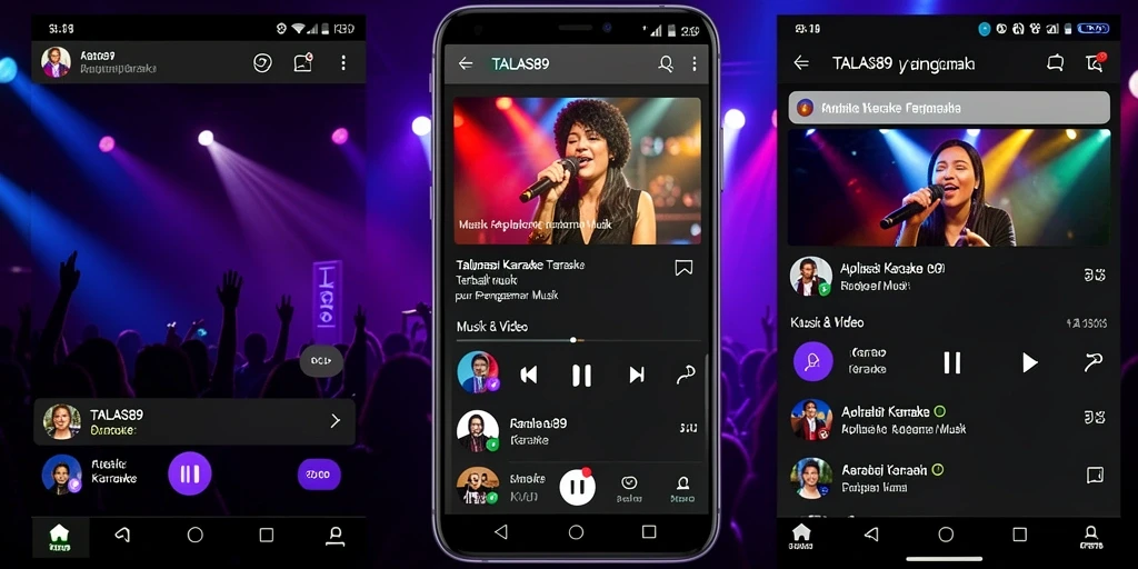 Antarmuka TALAS89 dengan lagu-lagu Karaoke yang mudah diakses.