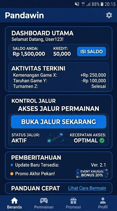 Tampilan link alternatif pandawin