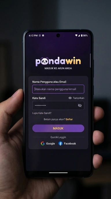 Tampilan halaman login pandawin